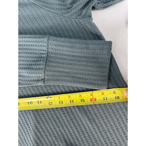 Chaser Women's sz L Waffle Knit Sage Green Long Sleeve Soft Basic Lounge Comfort - Picture 8 of 9